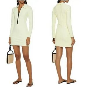 NWT Solid & Striped The Zip Dress Long Sleeve Blonde Rib XL